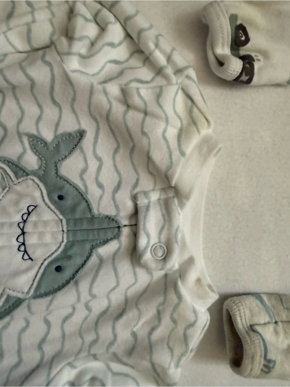 Carters One-Piece pajamas shark, construction and lamb